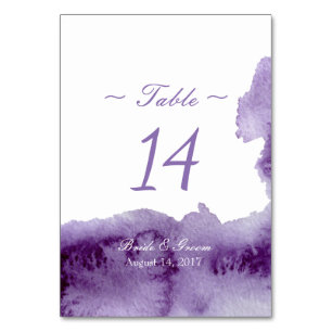 Table Aquarelle ultra violette élégante Numéro de tablea