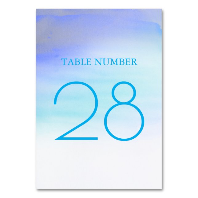 Table Aquarelles Bleues Moderne Élégant Numéro de tablea (Par défaut)