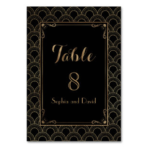 Table Art Déco vintage Grand Gatsby Mariage NUMÉRO DE TA
