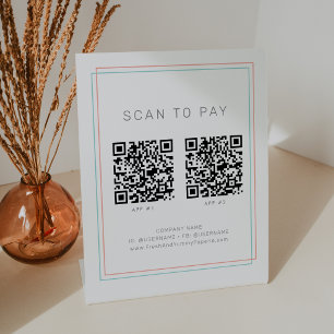 Table AVERY Corail et Signe de paiement par scan d'entre