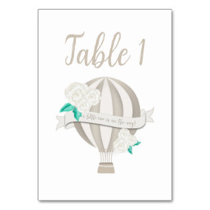 Table Baby shower à ballon neutre à air chaud Numéro de 