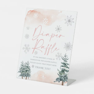 Table Baby shower de tombola de couche signe d'hiver ros