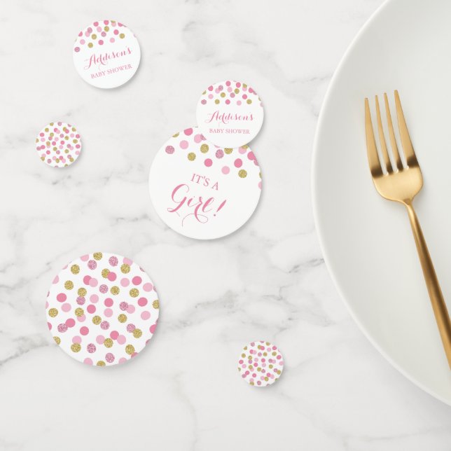 Table Baby shower rose et or Confetti (Groupe)