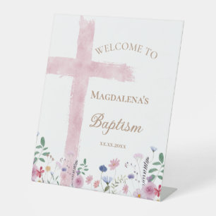 Table Baptême fille signe de bienvenue