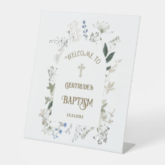 Table Baptême fleur sauvage signe de bienvenue