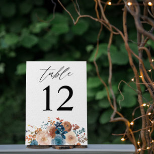 Table Beige & bleu Dusty Floral Numéro de tableau