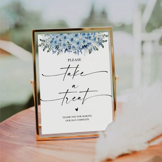 Table Bleu Boho Prenez Un Signe De Traitement (Créateur téléchargé)