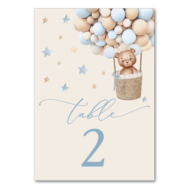 Table Blue Boy Teddy Bear Baby shower Numéro de tableau (Par défaut)