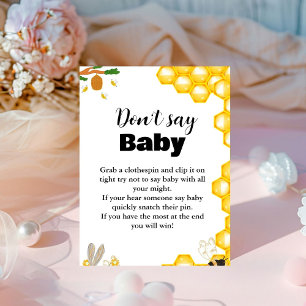 Table Bumble Bee signe de la fête 'ne pas dire bébé'
