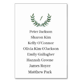 Table Card Tischnummer