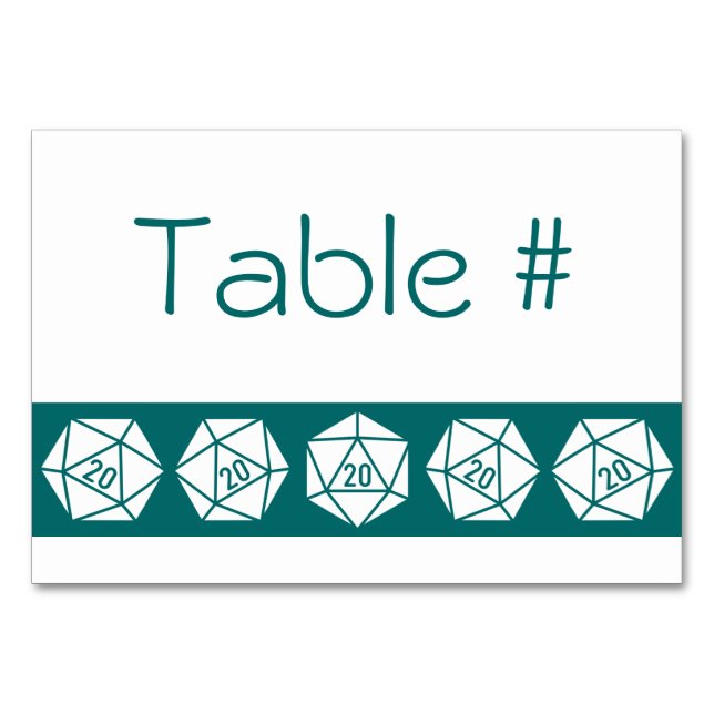 Table chic dans la carte de table Turquoise (Devant)