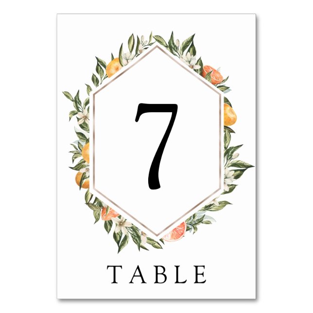 Table Cléménites et verdure Numéro de tableau (Par défaut)