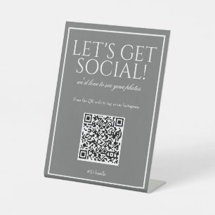 Table Code QR gris simple classique SIGNE DE RÉSEAU Soci