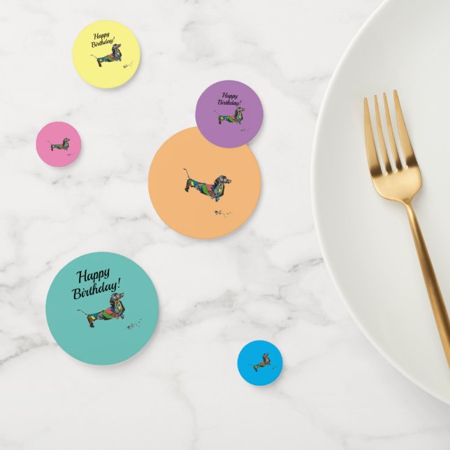 Table Confetti avec Dachshund (Groupe)