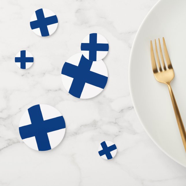 Table confetti avec drapeau de la Finlande (Groupe)