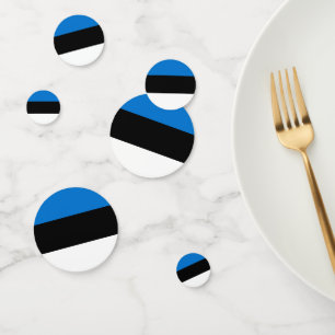 Table confetti avec drapeau de l'Estonie