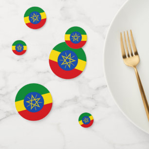 Table confetti avec drapeau de l'Éthiopie