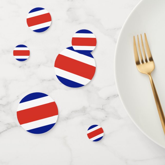 Table confetti avec drapeau du Costa Rica (Groupe)