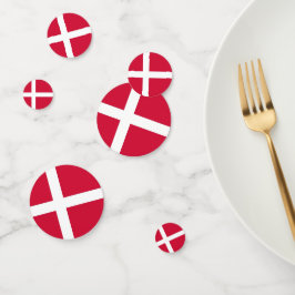 Table confetti avec drapeau du Danemark
