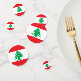 Table confetti avec drapeau du Liban