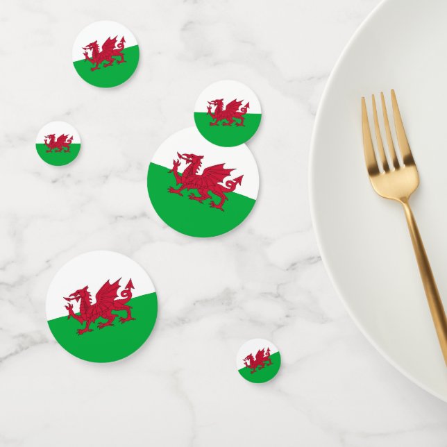 Table confetti avec drapeau du Pays de Galles, Roy (Groupe)