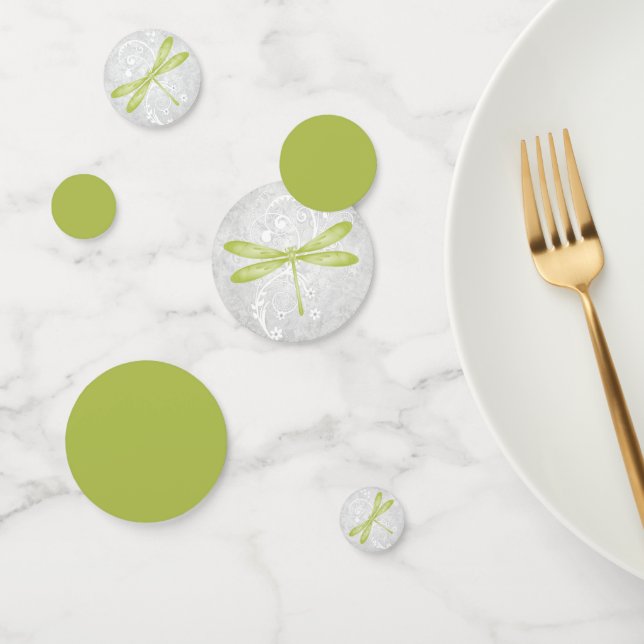 Table Confetti de Mariage de libellules vertes (Groupe)