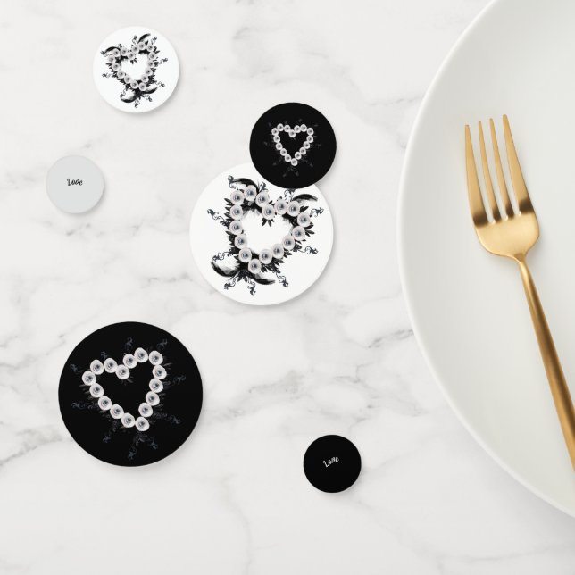 Table Confetti en forme de coeur de plume et de pe (Groupe)