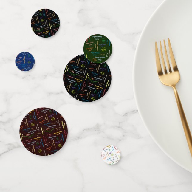 Table Confetti Juillet, 2 Anniversaire (Groupe)