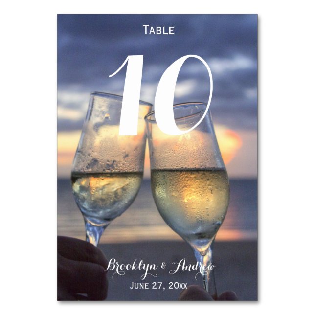 Table Coucher De Soleil Personnalisé Sur La Plage Numéro (Par défaut)