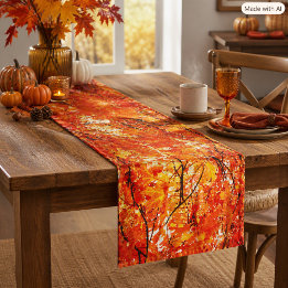 Table Court Feuilles de érable orange en automne chemin de tab