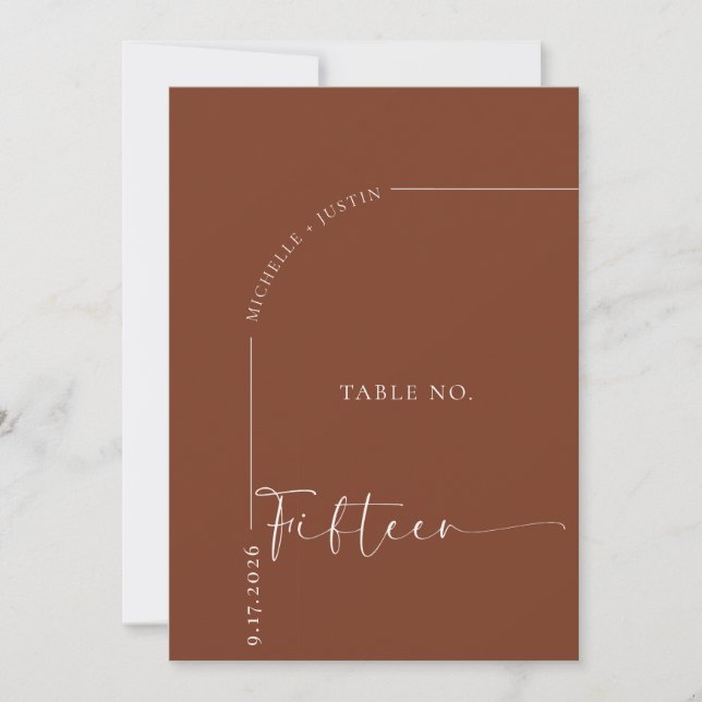 Table de calligraphie | Cartes de table de mariage (Devant)