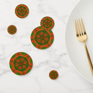 Table de kaléidoscope orange et vert Confetti