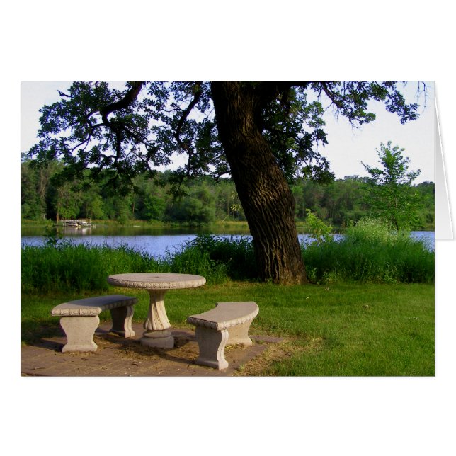 Table de pique-nique déjeuner d'été réunion près d (Devant horizontal)