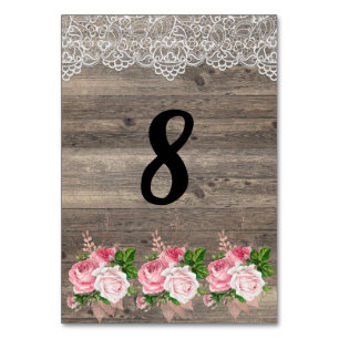 Table Dentelle Rustique rose floral Bouquet NUMÉRO DE TA