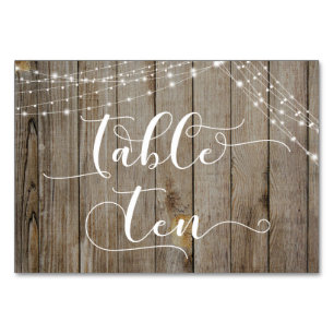 Table Dix Cartes de Chaîne de Lumière en Bois Brun