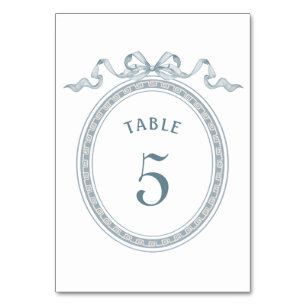Table Dusty Blue Bow Greek Frame Numéro de tableau