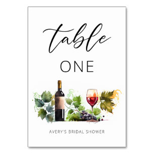 Table Elégant Aquarelle Vignoble Numéro de tableau