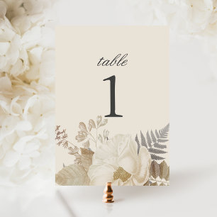 Table Elegant Chic Ecru Boho Floral Mariage Numéro de ta