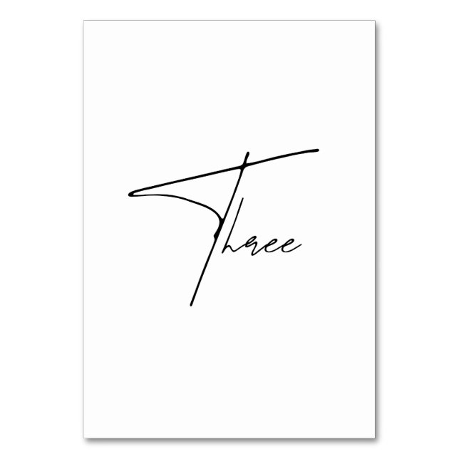 Table Élégant Mariage calligraphique Tableau 3 Numéro de (Par défaut)