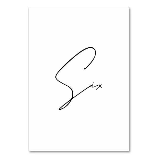 Table Élégant Mariage calligraphique Tableau 6 Numéro de (Par défaut)