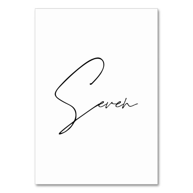 Table Élégant Mariage calligraphique Tableau 7 Numéro de (Par défaut)