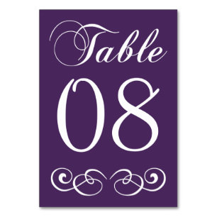 Table Élégant Mariage violet et blanc Numéro de tableau
