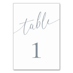 Table Elégant minimaliste gris bleu foncé 1 Numéro de ta