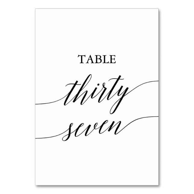 Table Élégante calligraphie noire Numéro de tableau 37 (Par défaut)