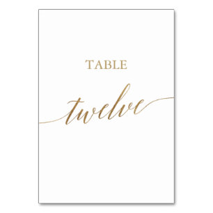 Table Élégante calligraphie Or Tableau Douze Numéro de t