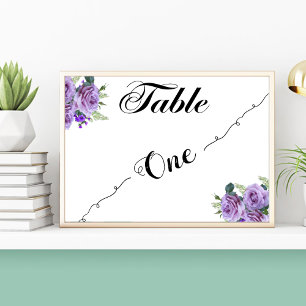 Table Élégante calligraphie Tableau 1 Numéro de tableau