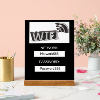 Table en acrylique pour mot de passe Wifi professi