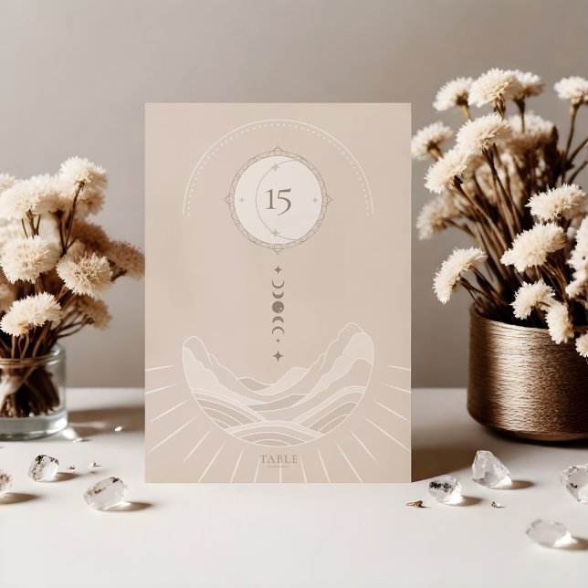 Table Étoiles célestes de lune Holistique Boho Numéro du (Celestial Moon Stars Holistic Boho Tabel Number Table Number)
