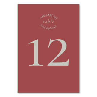 Table Feuilles rouges et Mariages de baies Dusty Numéro