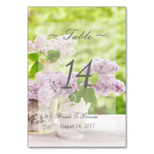 Table Fleur de printemps romantique Lilac Mariage Numéro